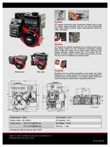 เครื่องยนต์ Briggs and Stratton 6.5 HP(205cc) 3