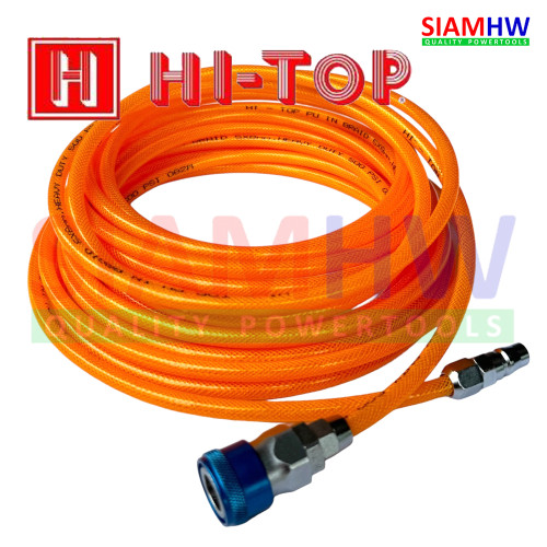 (15 เมตร) HI-TOP สายลม (ถัก) PU 5x8 HEAVY DUTY 500PSI ทนทานมาก