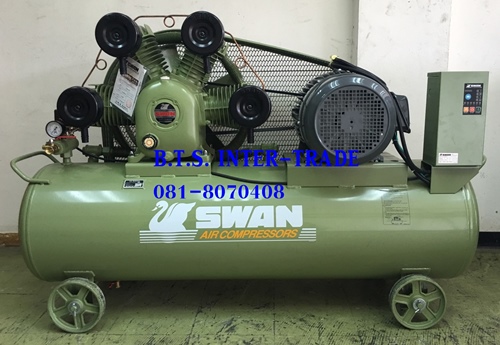 ปั๊มลมสวอน15แรงม้าถัง300ลิตร พร้อมมอเตอร์380V รุ่น SWP-415-300L/380V