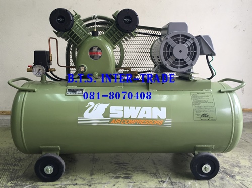 ปั๊มลมสวอน1แรงถัง85ลิตร พร้อมมอเตอร์380V รุ่น SVP-201/380V-85L