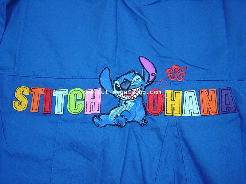 กางเกงเลปักลายสติช Stitch pants สีฟ้า