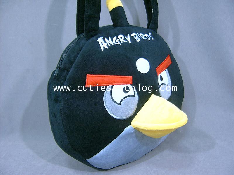 กระเป๋าถือแองกรีย์ เบิร์ด@นกพิโรธหมูสุดฮิต Angry birds สีดำ