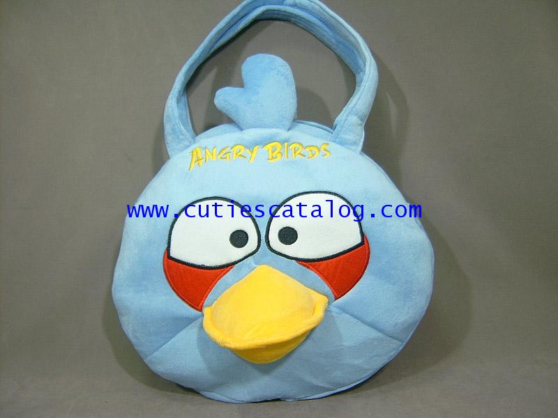 กระเป๋าถือแองกรีย์ เบิร์ด@นกพิโรธหมูสุดฮิต Angry birds สีฟ้า