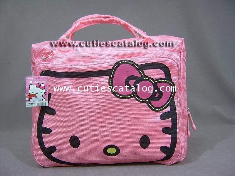 กระเป๋าโน๊ตบุ๊คคิตตี้ แบบสะพายข้าง Kitty notebook case สีชมพู ขนาด 14 นิ้ว