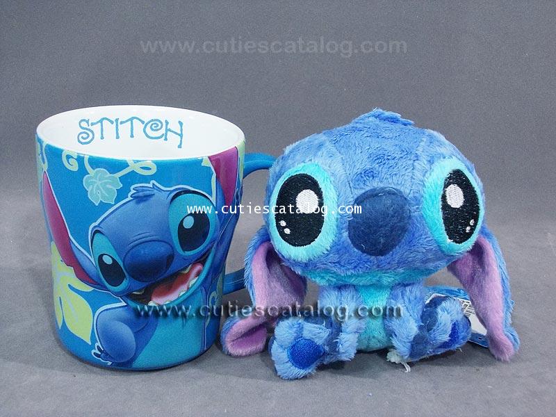 แก้วสติช พร้อมตุ๊กตาสติช แบบ 1 (Stitch mug with Stitch doll)