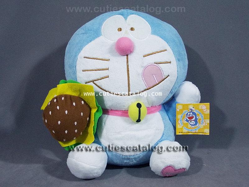 ตุ๊กตาโดเรมอน (Doraemon doll) ชุดแฟนซี แบบกินแฮมเบอเกอร์