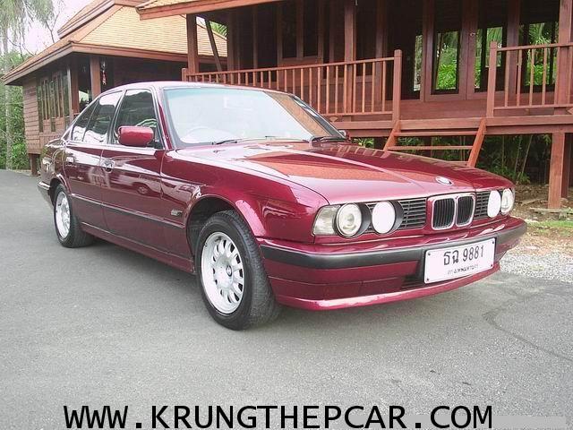 Rqq  BMW 525 iA ปี 1994 สีแดง ออโต้ วาวล์โนส AIRBAGติดแก็สแล้ว เหมือนป้ายแดง สวยสุดในรุ่น$A02-9881