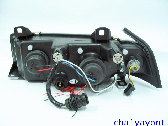 ชุดแต่งรถ ไฟหน้าวงแหวนโครเมี่ยม Projector รถบีเอ็ม BMW E36 316i 318i 320i 325i  M40 M43 M50 Series 3 30