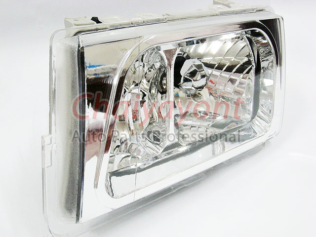 ไฟหน้าคริสตัลใส LH Clear Type White Chrome สำหรับรถเบนซ์ Mercedes-Benz W201190 190D 190E 1.8 2.0 2.3 13