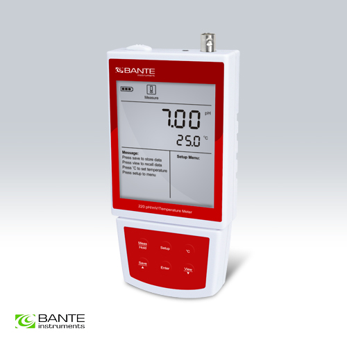 เครื่องวัดค่า pH meter - Bante220 Portable pH/mV Meter