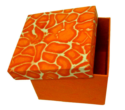 กล่องกระดาษสาส้มลายเสือ