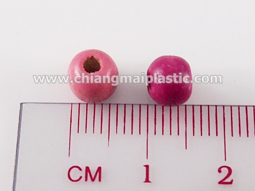 ลูกปัดไม้กลม 6มิล คละสี 1