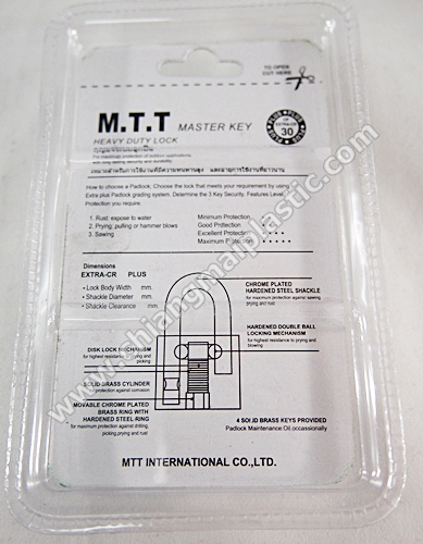 กุญแจล็อก ระบบลูกปืน ยี่ห้อ MTT 3cmx5cm 1