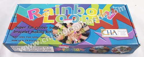 ชุดเซ็ตหนังยางถักหลากสี Rainbow  Loom set กล่องฟ้า