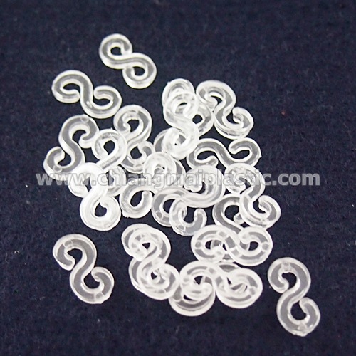ตะขอตัวS ชนิดพลาสติกใส  ขนาด 5mm. x 10 mm. 1