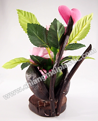 กระถางดอกกุหลาบสีชมพู 17.5 cm 1
