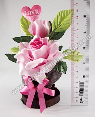 กระถางดอกกุหลาบสีชมพู 17.5 cm 2