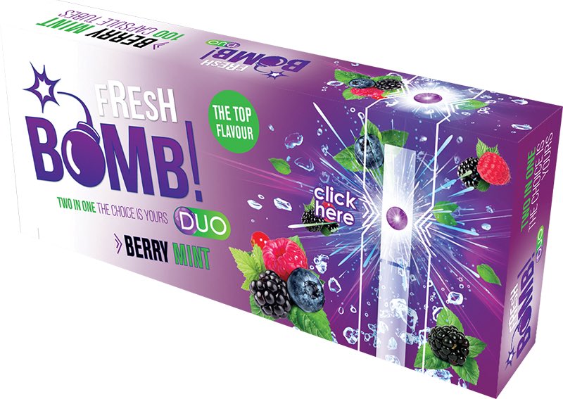 มวนเปล่า เม็ดบีบ Fresh Bomb Berrymint 100 มวน