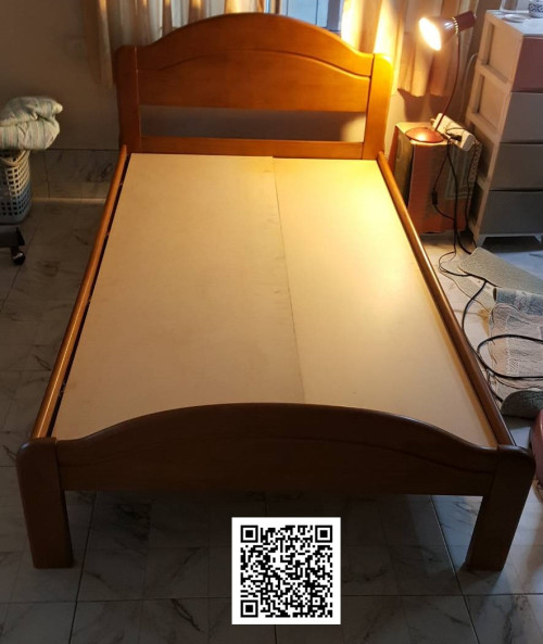เตียงไม้ยางพารา ขนาด 3.5 ฟุต DS-RUBBER WOOD 16 1