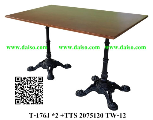 ขาโต๊ะเหล็กหล่อ พร้อมหน้าโต๊ะ / โต๊ะรับประทานอาหาร T-176J+TTR207575 TW-12 3