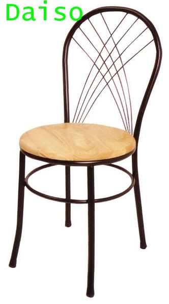 เก้าอี้ร้านอาหารเหล็ก/เก้าอี้อาหารเหล็ก ที่นั่งไม้ยางพารา CD-131