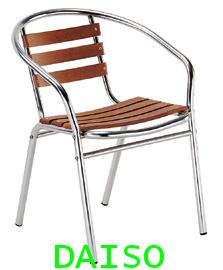 CD-112 เก้าอี้อลูมิเนียมมีท้าวแขน/เก้าอี้อลูมิเนียมพื้นนั่งไม้ (เลิกผลิต)