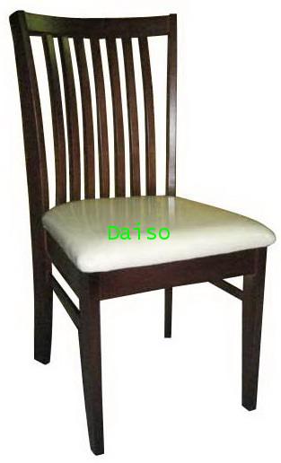 เก้าอี้อาหารไม้ยาง/เก้าอี้ทานข้าวไม้ยางสีโอ๊คเข้ม_DPC-028