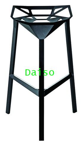 เก้าอี้บาร์อลูมิเนียมสีดำทรงสูง/CD-211