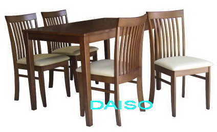 ชุดโต๊ะเก้าอี้อาหารไม้ยาง เฟอร์นิเจอร์ชุดโต๊ะอาหารไม้ยางพารา/DS-DN 48 2