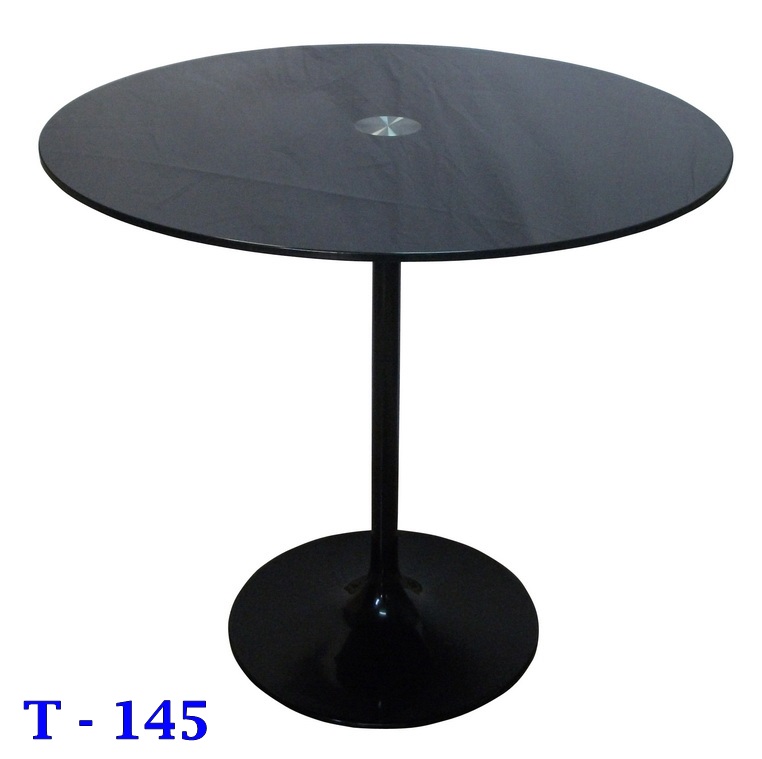โต๊ะกลมกระจก ขาอลูมิเนียม T-145/โต๊ะสนาม