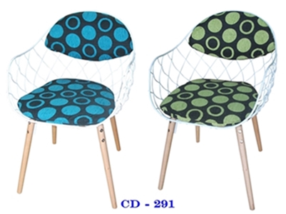 เก้าอี้เหล็กสไตล์โมเดิร์น ขาไม้ มีอาร์ม_CD-291/ เก้าอี้เหล็กนำเข้า 3