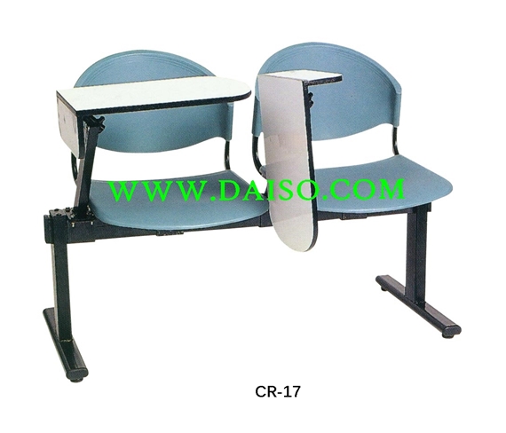 เก้าอี้แถวพลาสติกเลคเชอร์แขนสวิง 2ที่นั่ง CR-17-2