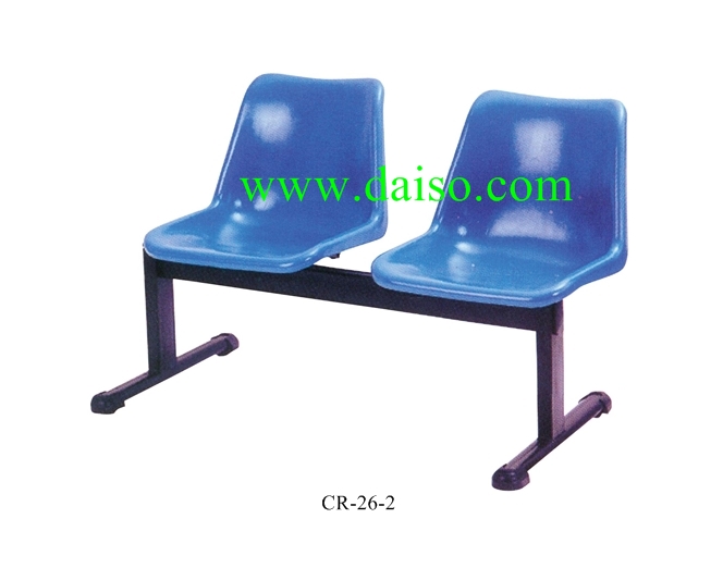 เก้าอี้แถวนั่งรอโพลีโพพิลีน 2 ที่นั่งขาพ่นสีดำ CR-26-2 1