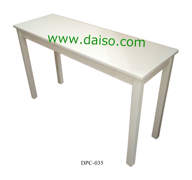 โต๊ะขาไม้ยางพารา หน้าเป็นไฮกรอสสีขาว DPT-035 1