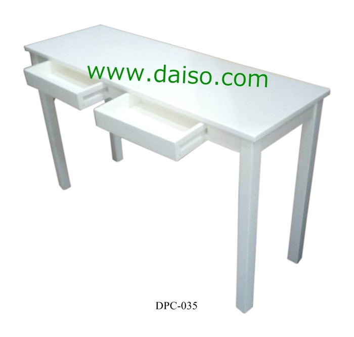 โต๊ะขาไม้ยางพารา หน้าเป็นไฮกรอสสีขาว DPT-035