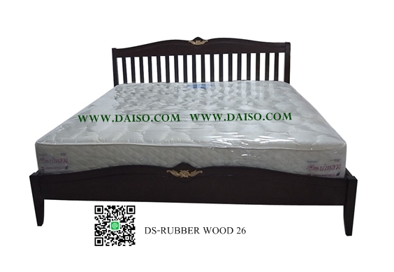 เตียงไม้ยางพารา ขนาด 6 ฟุต DS-RUBER WOOD 26