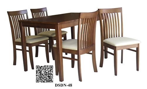 ชุดโต๊ะเก้าอี้อาหารไม้ยาง เฟอร์นิเจอร์ชุดโต๊ะอาหารไม้ยางพารา/DS-DN 48