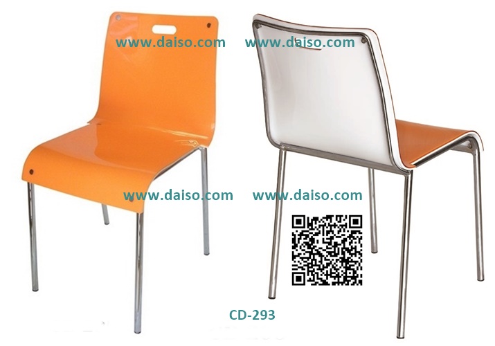 เก้าอี้อะคริลิค ทูโทน CD_293/ เก้าอี้อะคริลิค ขาชุปโครเมี่ยม