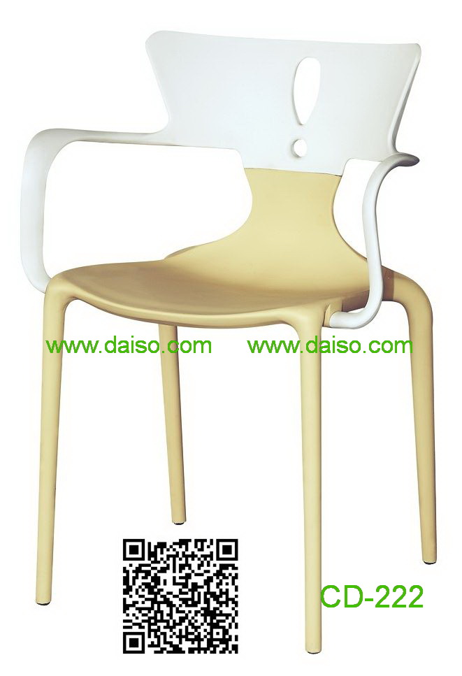 เก้าอี้พลาสติกมีพนักพิงสวยๆ เก้าอี้พลาสติกสีทูโทน/CD-222