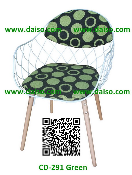 เก้าอี้เหล็กสไตล์โมเดิร์น ขาไม้ มีอาร์ม_CD-291/ เก้าอี้เหล็กนำเข้า 2