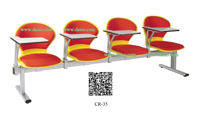 เก้าอี้เลคเชอร์ 4 ที่นั่งหุ้มเบาะ PVC CR-35-4