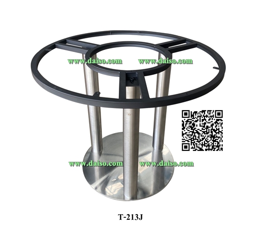 ขาโต๊ะสแตนเลส เสากลม สีเงิน ขาโต๊ะทรงกลม รหัส T-213J