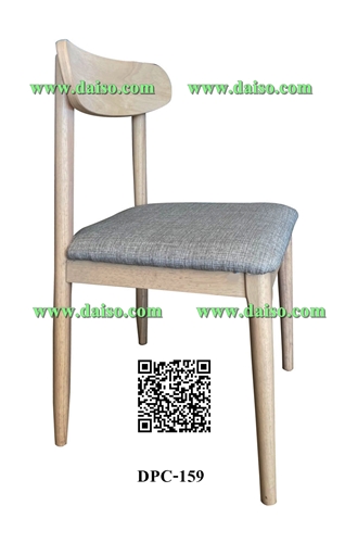 เก้าอี้ไม้ยางพารา ที่นั่งหุ้มเบาะหนังเทียม / เก้าอี้ทานอาหาร / DPC-159 1