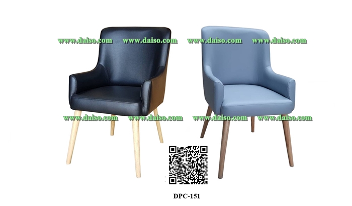 เก้าอี้หุ้มเบาะหนัง เก้าอี้ทานอาหารหุ้มเบาะขาไม้ DPC-151