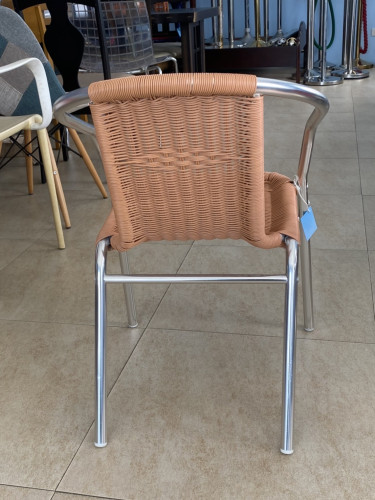 จำหน่าย เก้าอี้อลูมิเนียมแท้ ที่นั่งหวายเทียม /เฟอร์นิเจอร์ในสวน  รหัส CD-114 2