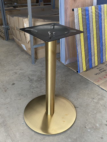 ขาโต๊ะสแตนเลส แฮร์ไลน์ ฐานกลม เสากลม ทำสีทอง รหัส T-217J Gold 3