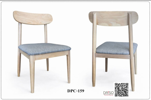 เก้าอี้ไม้ยางพารา ที่นั่งหุ้มเบาะหนังเทียม / เก้าอี้ทานอาหาร / DPC-159 5