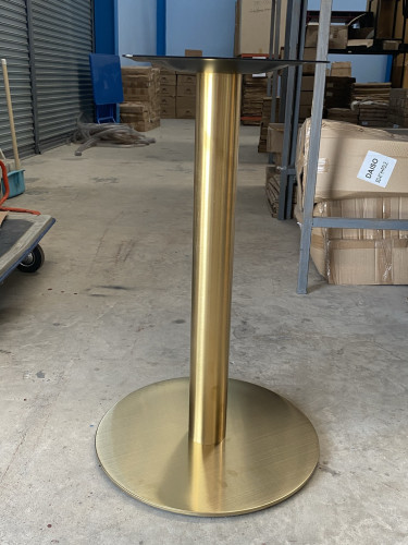 ขาโต๊ะสแตนเลส แฮร์ไลน์ ฐานกลม เสากลม ทำสีทอง รหัส T-217J Gold 6