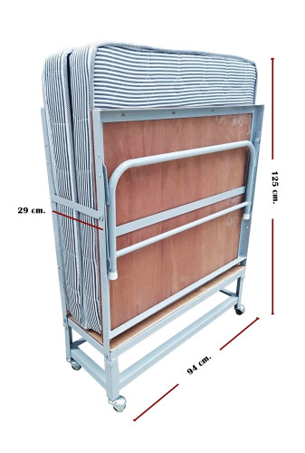 เตียงเสริมพร้อมที่นอนขนาด 3 ฟุต พับได้  มีล้อ / เตียง_Guest Extra Bed/ รหัส DS-Bed-18 1