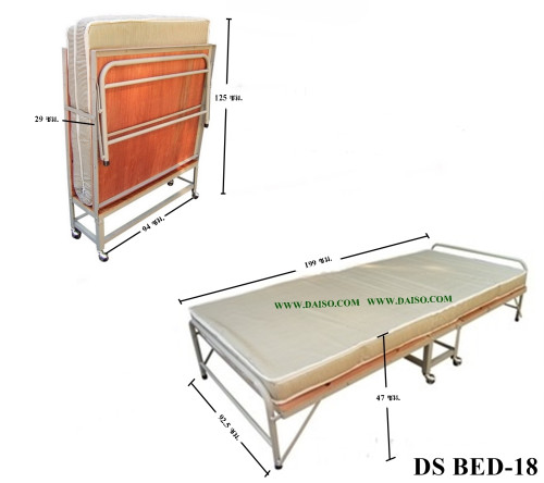 เตียงเสริมพร้อมที่นอนขนาด 3 ฟุต พับได้  มีล้อ / เตียง_Guest Extra Bed/ รหัส DS-Bed-18 8